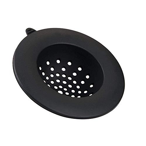 iDesign 9943 Austin, Silicone Sink Strainer Plug for The Kitchen, Black, 10.9 cm x 10.9 cm x 3.6 cm